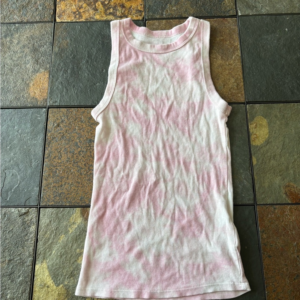 a new day Pink Tie-Dye Ribbed Tank Top